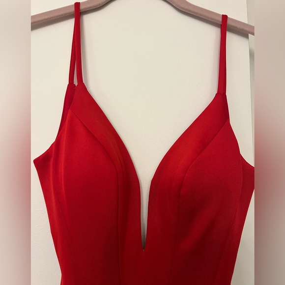 Faviana Open Back Red Gown - Picture 3 of 6